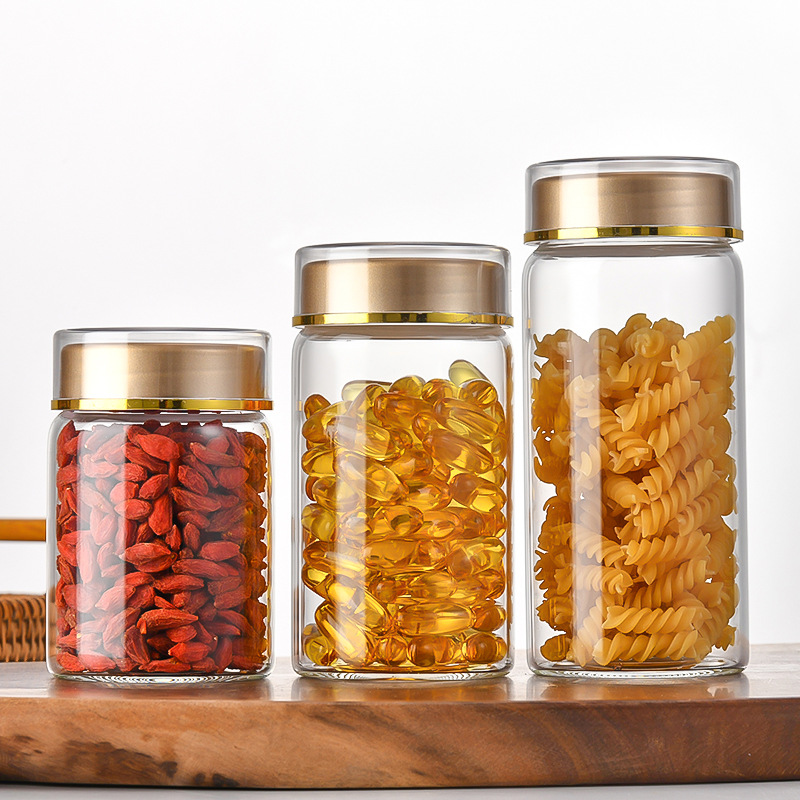 Picture of 65 Screw Tea Glass Jar Storage Jar Candy Bottled Cordyceps Health Care Bottle Aquilariae Aquilariae Incense Packaging Bottle