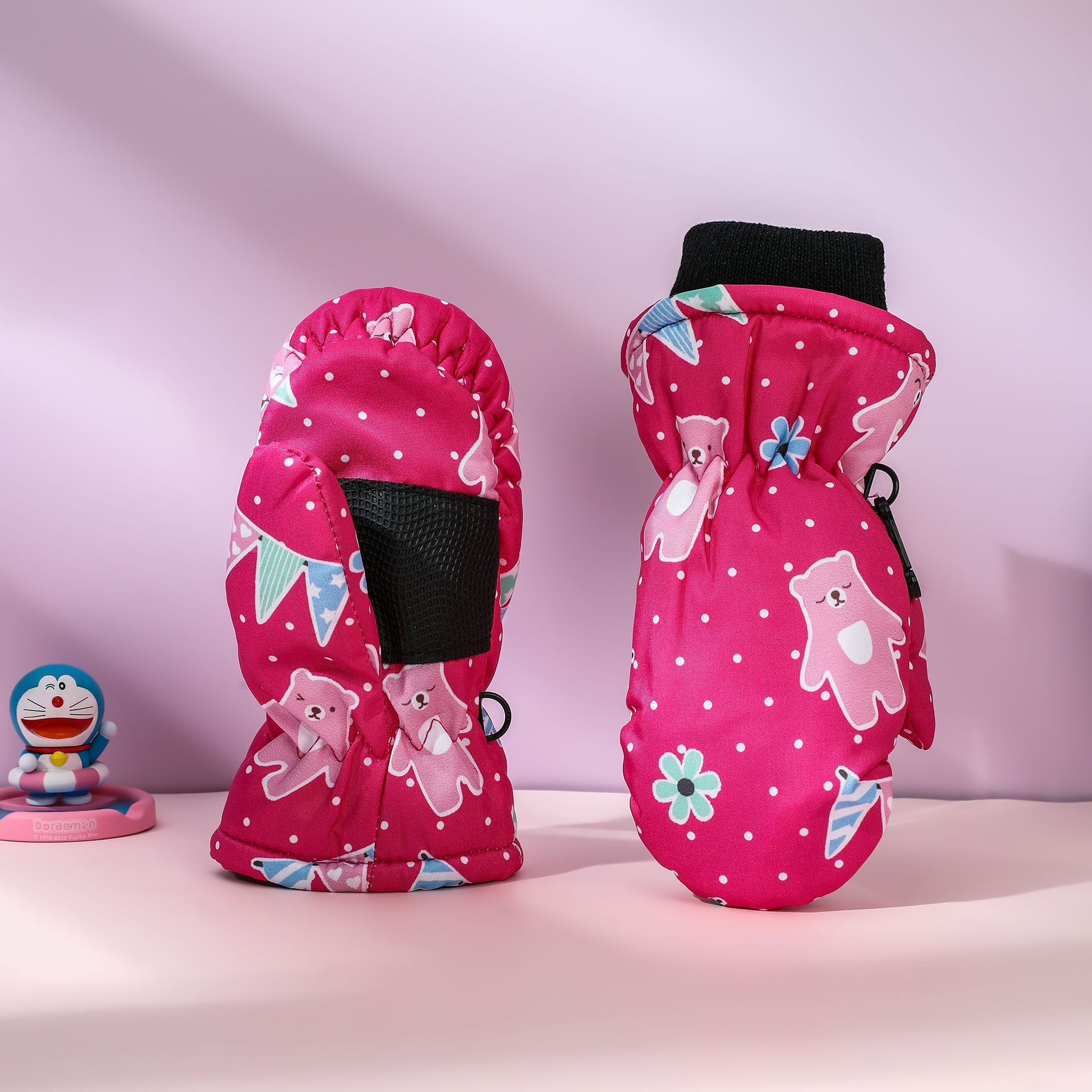 Picture of Carefully Selected Cartoon Printed Mittens Kidsren's Warm Gloves 2-6 Years Old Winter Outdoor Sports Windproof Ski Gloves