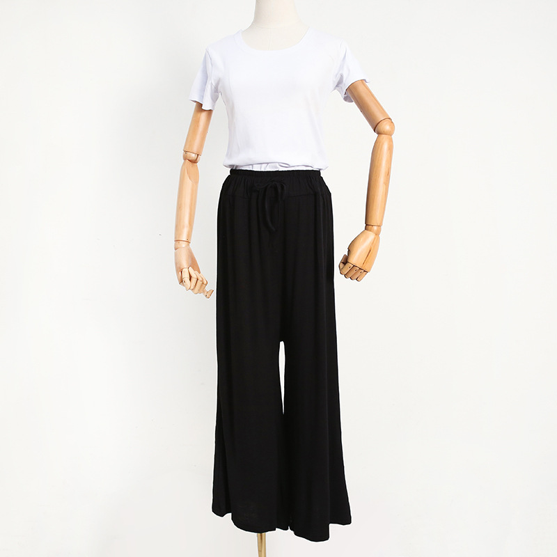 Picture of Japanese Wholesale Large Size Swing Pants Casual Pants for Women Japanese and Korean Spring and Summer Modal Loose High Waist Drawstring Wide Leg Pants