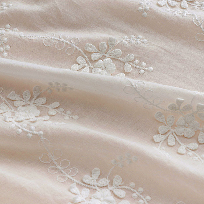 Picture of Pure Cotton Fabric White Three-dimensional Cotton Embroidered Cotton dress Shirt Clothing Fabric Tablecloth Handmade Decorative Cloth