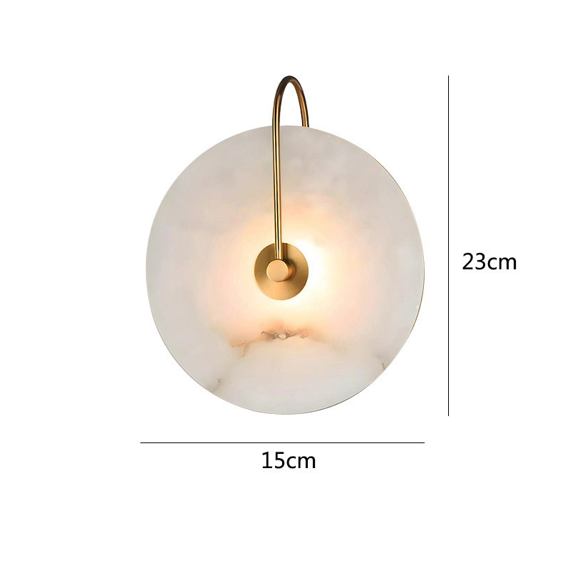 Picture of Cross-border Nordic simple round marble living room wall lamp high-level feeling model room hotel atmosphere bedroom bedside lamp