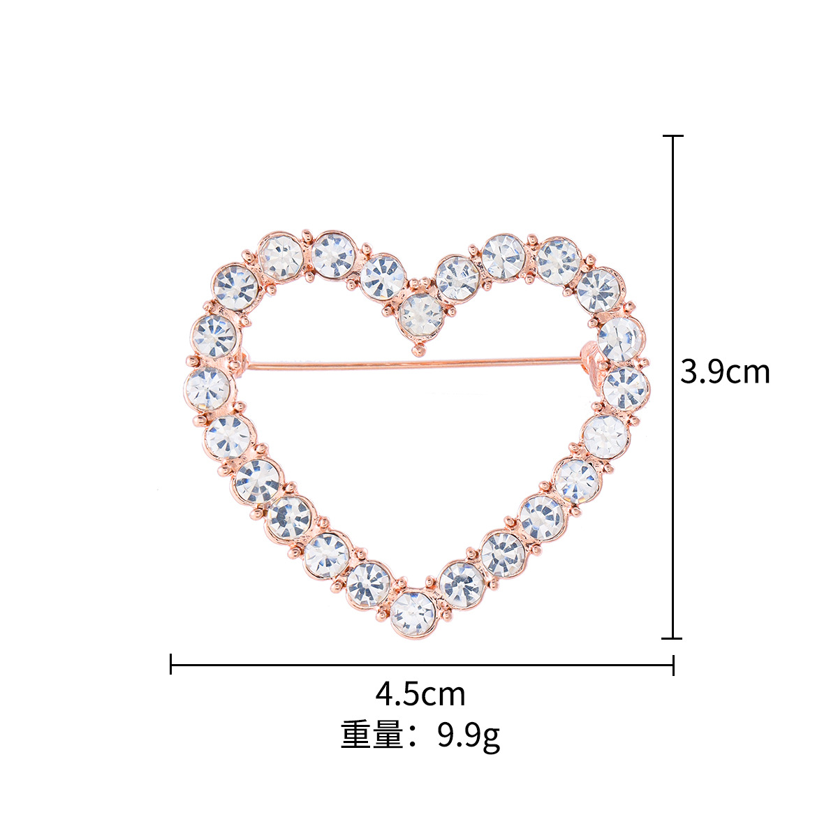 Picture of Korean-style simple versatile love diamond corsage women's elegant temperament corsage pin anti-light fixed clothing accessories