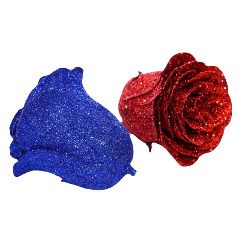 Factory wholesale crystal flower head Tanabata teacher Valentine's Day gift blue demon Ji simulation flower rose eternal flower
