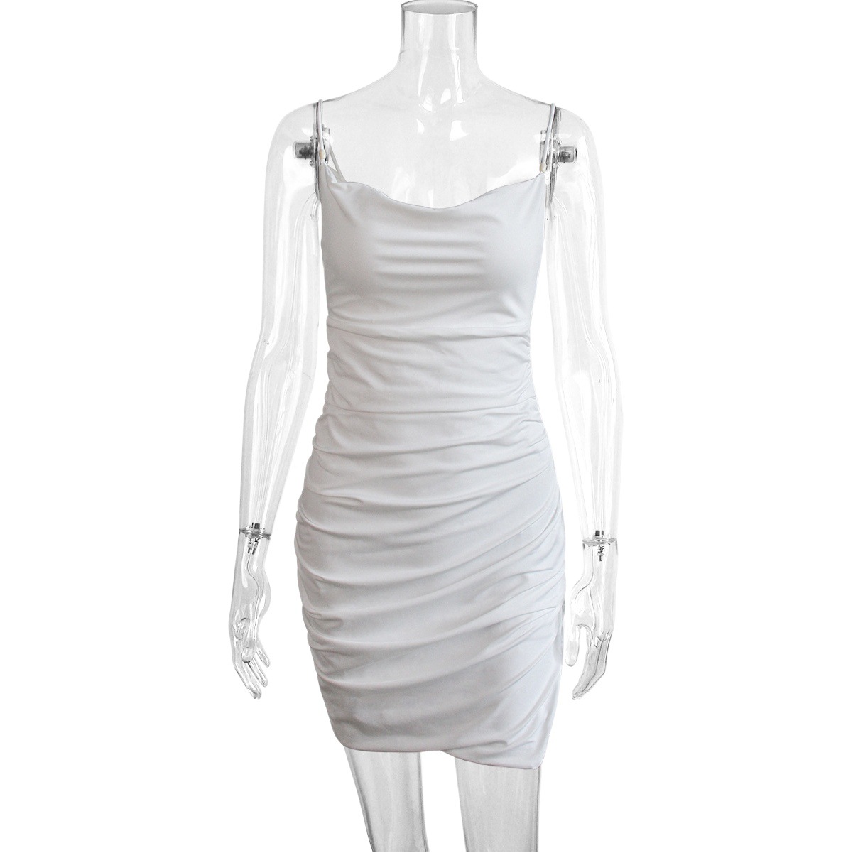 2024 Amazon New Round Bead Sling Women's dress European and American Sexy Side Split dress Nightclub
