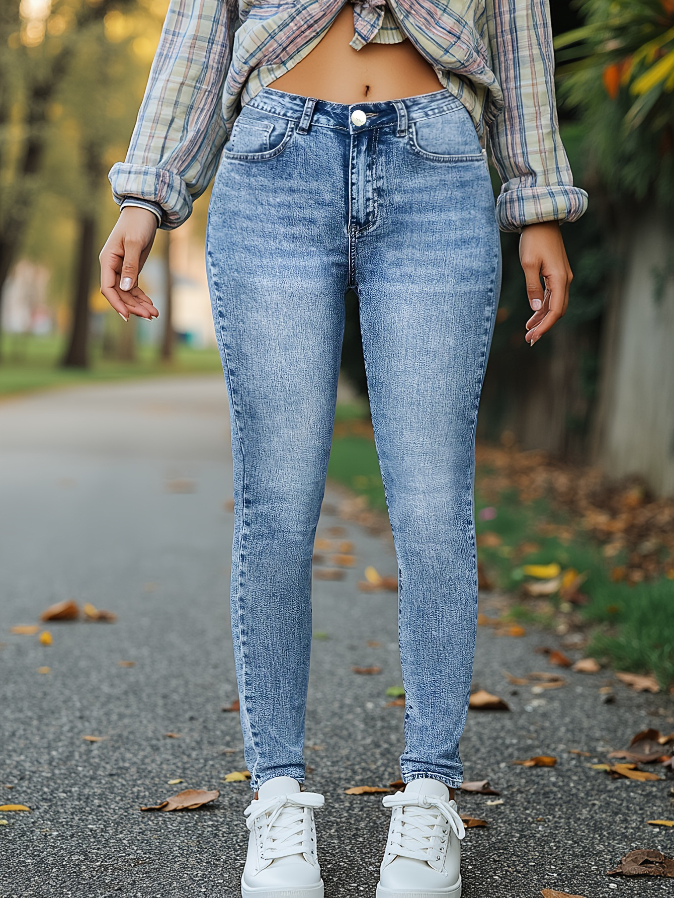 Amazon Cross-Border Popular Stretch Washed Skinny Jeans Classic Versatile Trendy Plus Size Slim Pencil Pants