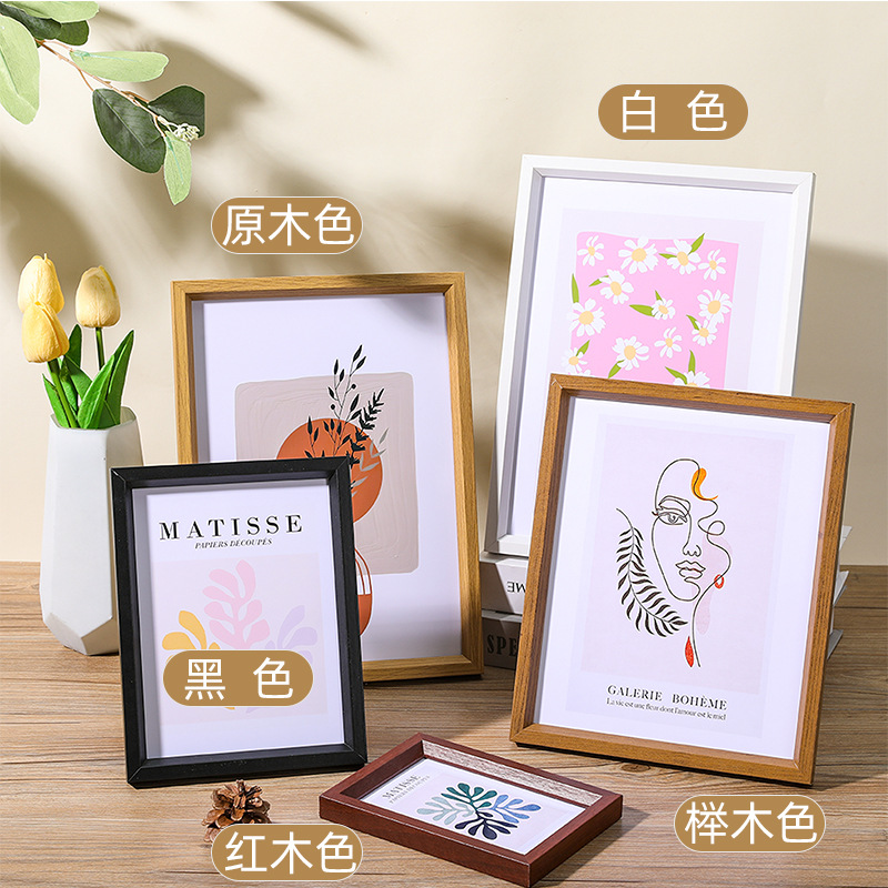 Picture of Simple wooden photo frame table wholesale 5 inch 6 inch 7 inch 8 inch 10 inch a4 creative children's picture frame wall frame