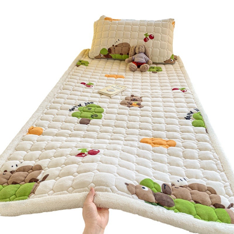Picture of Class A maternal and infant grade milk velvet mattress autumn and winter foldable washing anti-static student dormitory bed single double soft