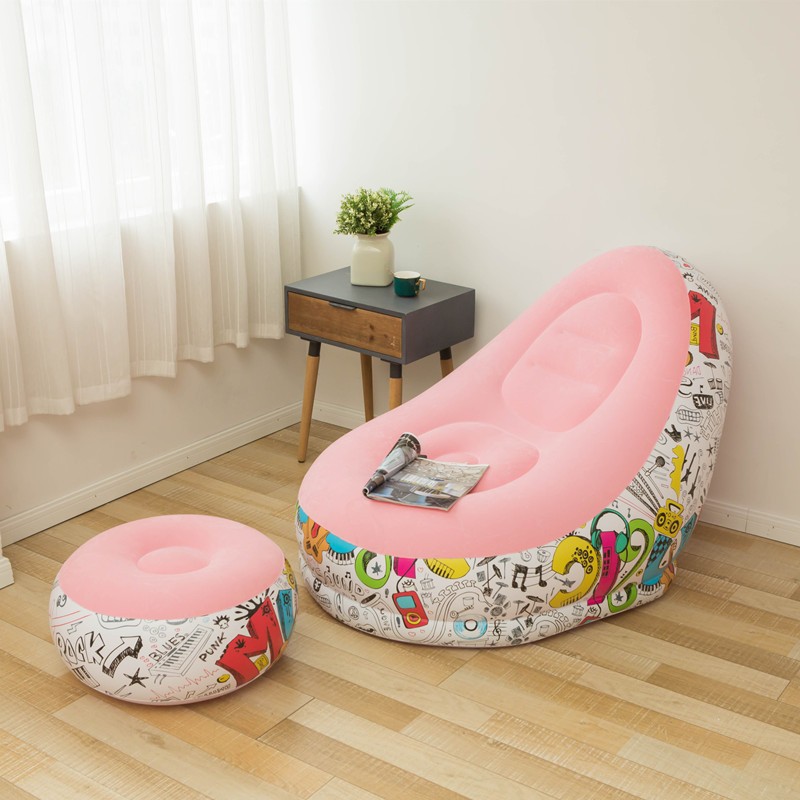 Picture of Cross-border Spot Thickened Flocking Inflatable Sofa Lazy Sofa Internet Celebrity Single Comfortable Sofa Nap Recliner Creative