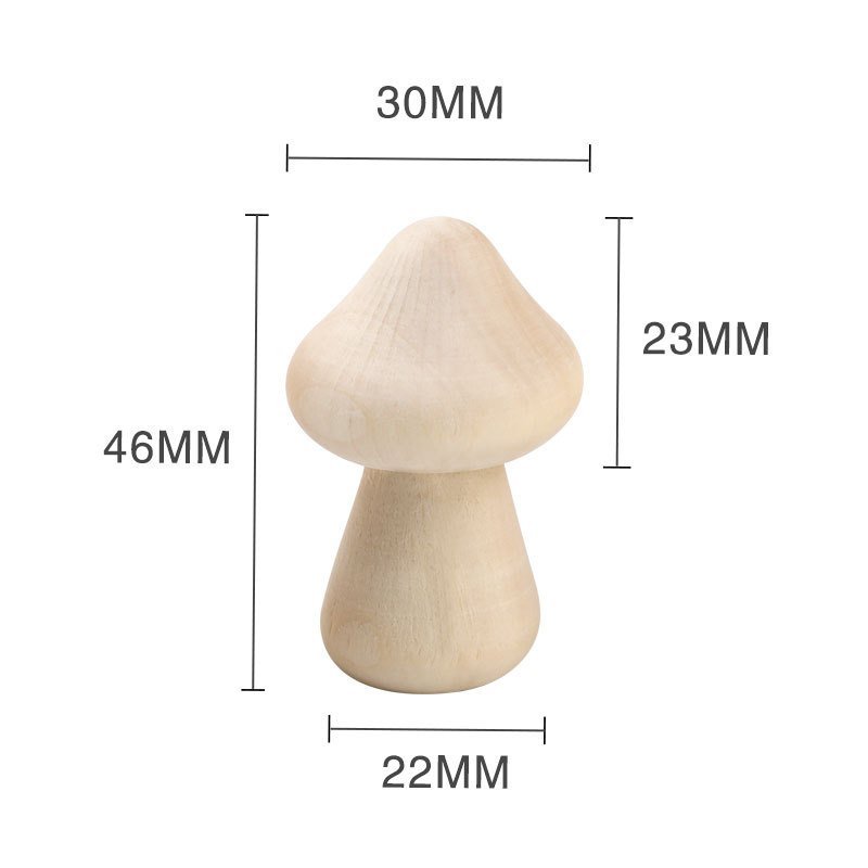 Picture of diy Creative Children's Painted Wooden Mushroom Original Wood Mushroom Mushroom Man Home Decoration Crafts Ornaments