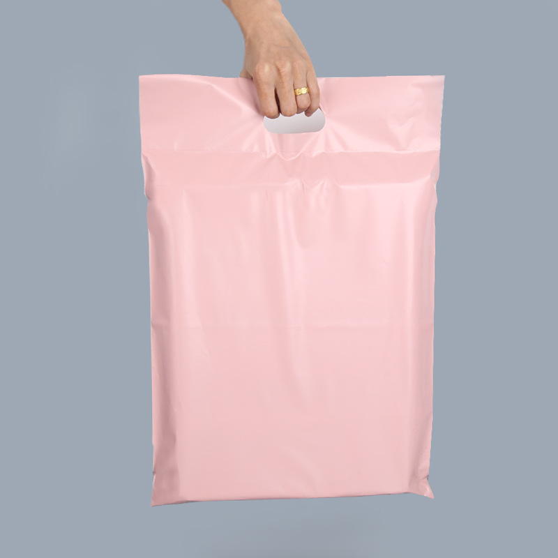 Pink portable express bag custom large clothing packaging bag wholesale thick waterproof express packaging bag custom