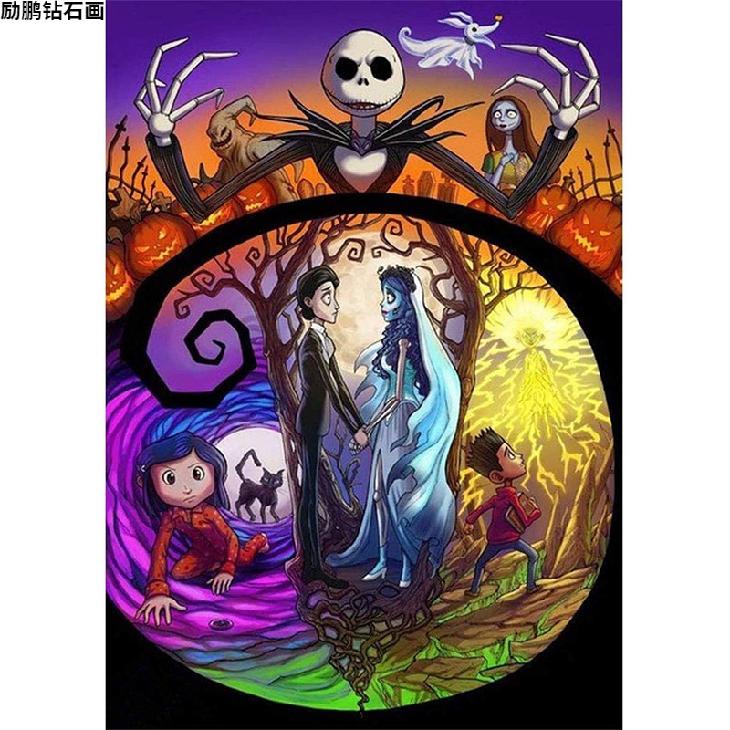 Foreign Trade Cross-border 5d Diamond Painting Full Diamond Diy Animation Cartoon Diamond Embroidered Full Diamond Rubik's Cube Round Diamond Craft Decorative Painting