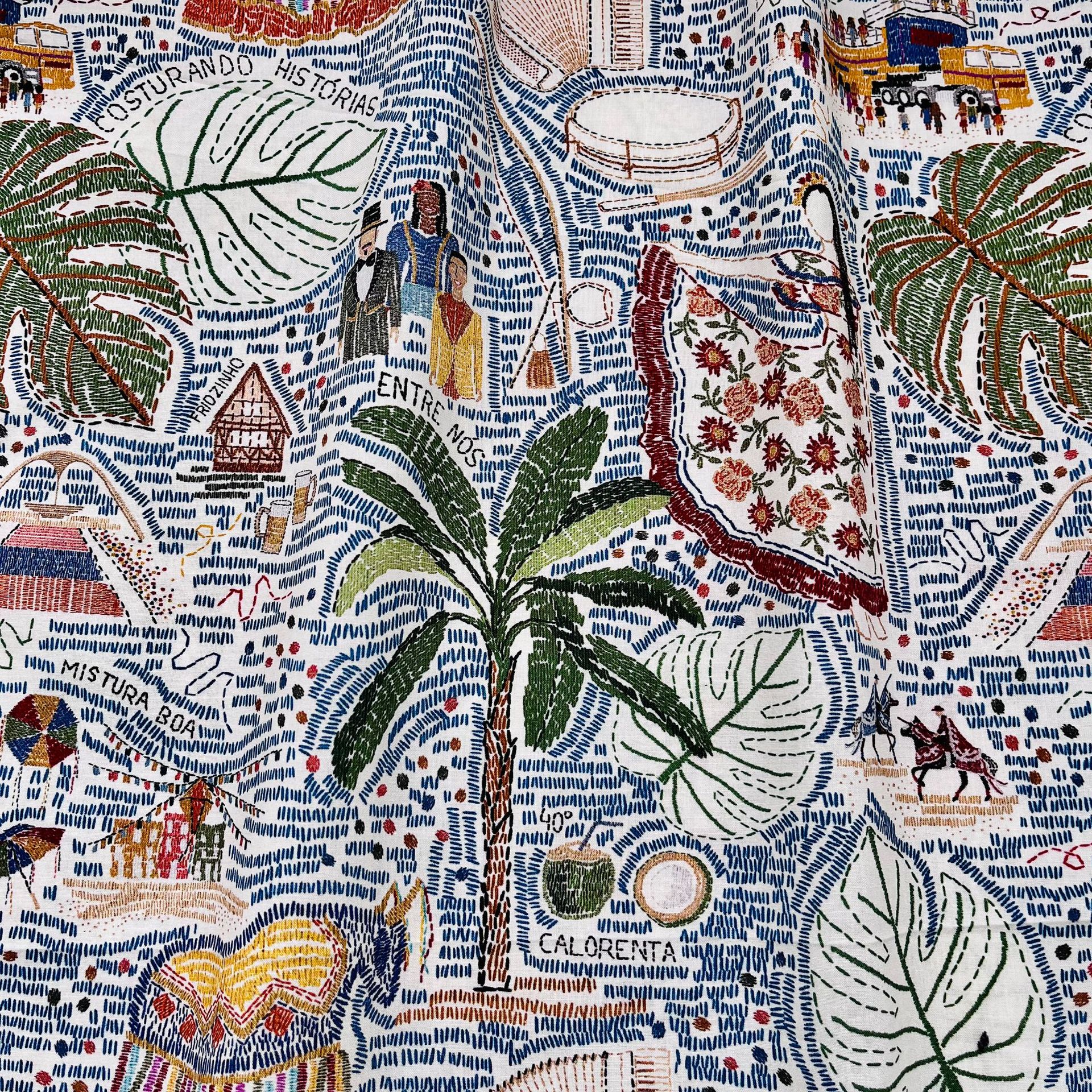 Picture of Cotton 60 digital printed fabric holiday style pattern bags home clothes dress shirt fabric