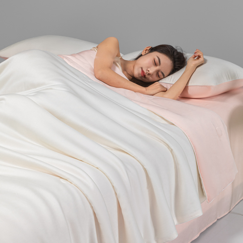 Picture of Class a Washed Ice Silk Summer Quilt Four-Piece Set of Summer Cool Quilt That Can Sleep Naked, Embroidered Air-Conditioned Quilt, Cool Silk Summer Thin Quilt
