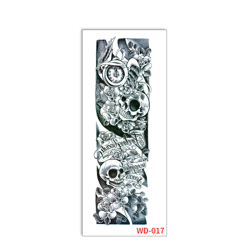 Picture of Full Arm Tattoo Sticker Cross-border New Waterproof Sweat Simulation Cross Buddha Black and White Colorful Personality Full Arm Temporary Tattoo