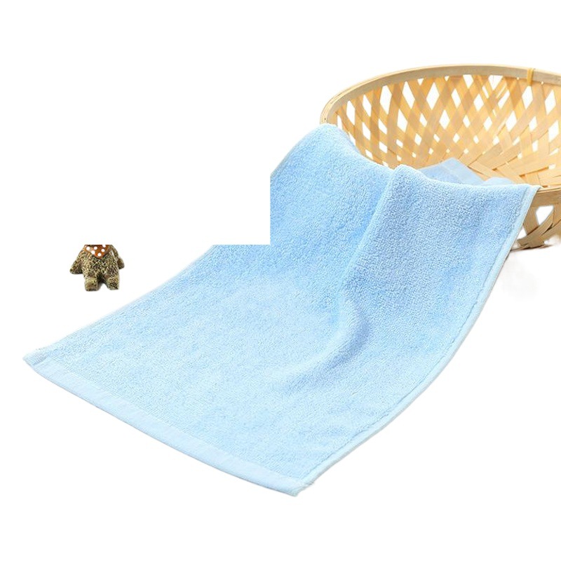 Plain Bamboo Fiber Kidsren's Towel Towel 25*50 Kindergarten Absorbent Small Towel Baby Bath Towel Wholesale