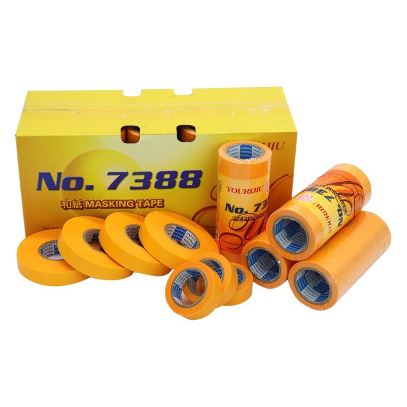 Quanshide and paper tape manufacturers wholesale car furniture decoration paint masking and paper tape yellow and paper