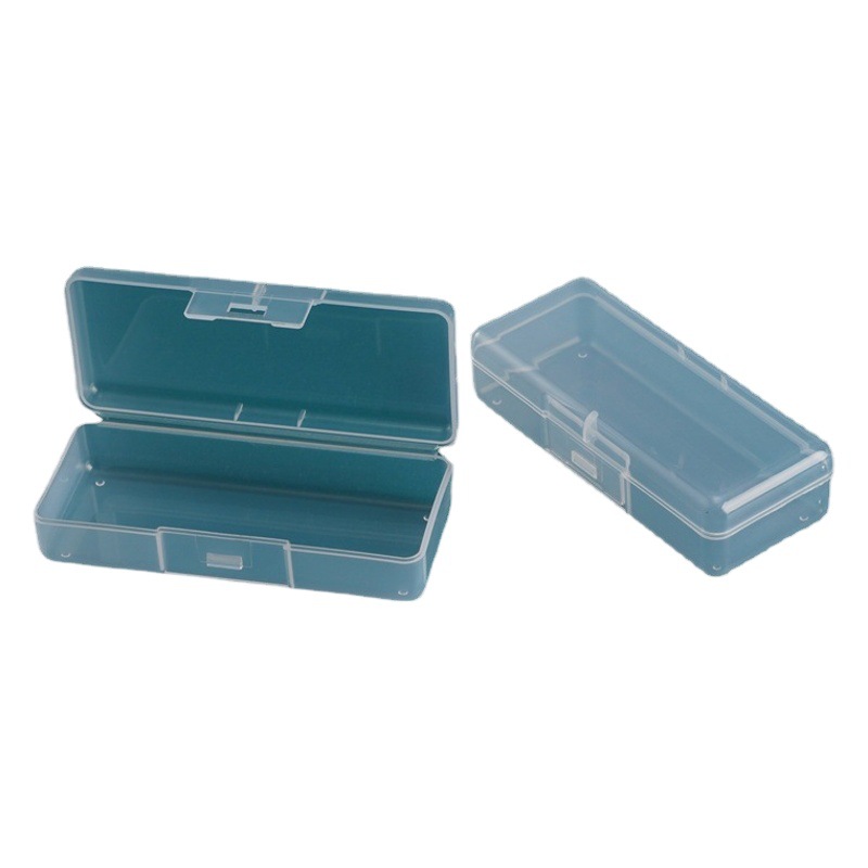 Wholesale transparent rectangular plastic box hardware storage box flip accessories parts box pp small jewelry box