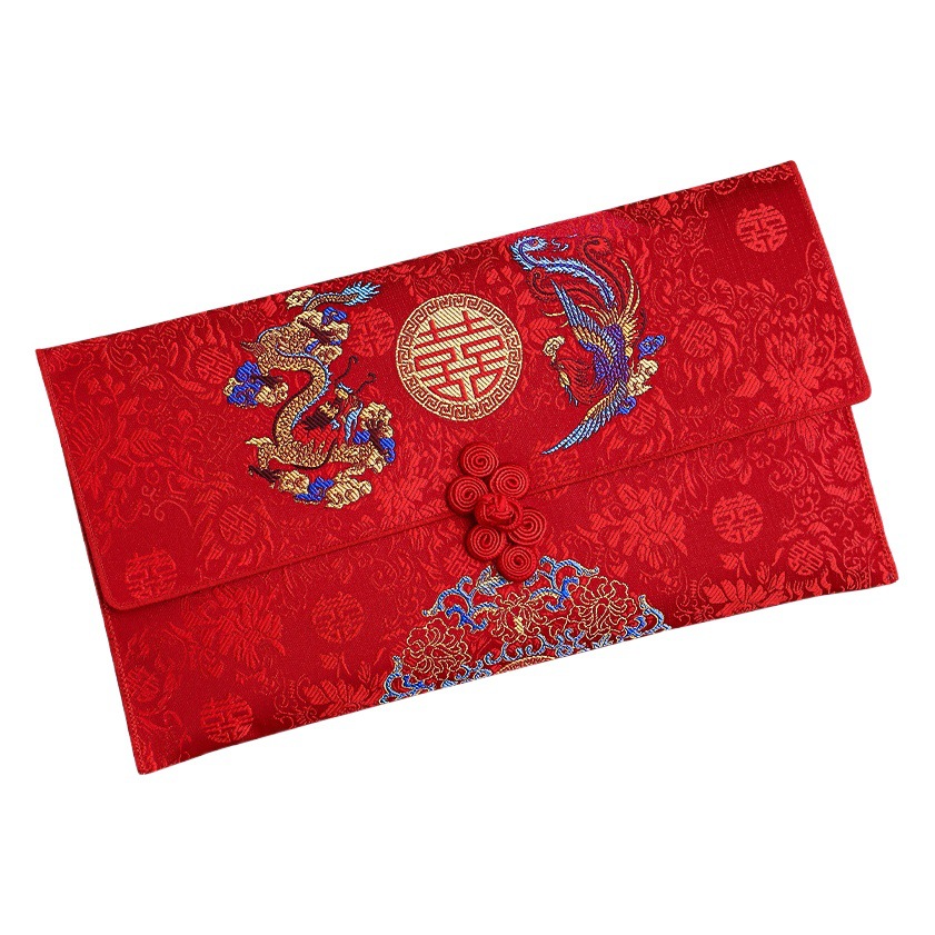 Red envelope wedding special ten thousand yuan one-piece delivery New Chinese high-end fabric large red envelope bag tea change fee