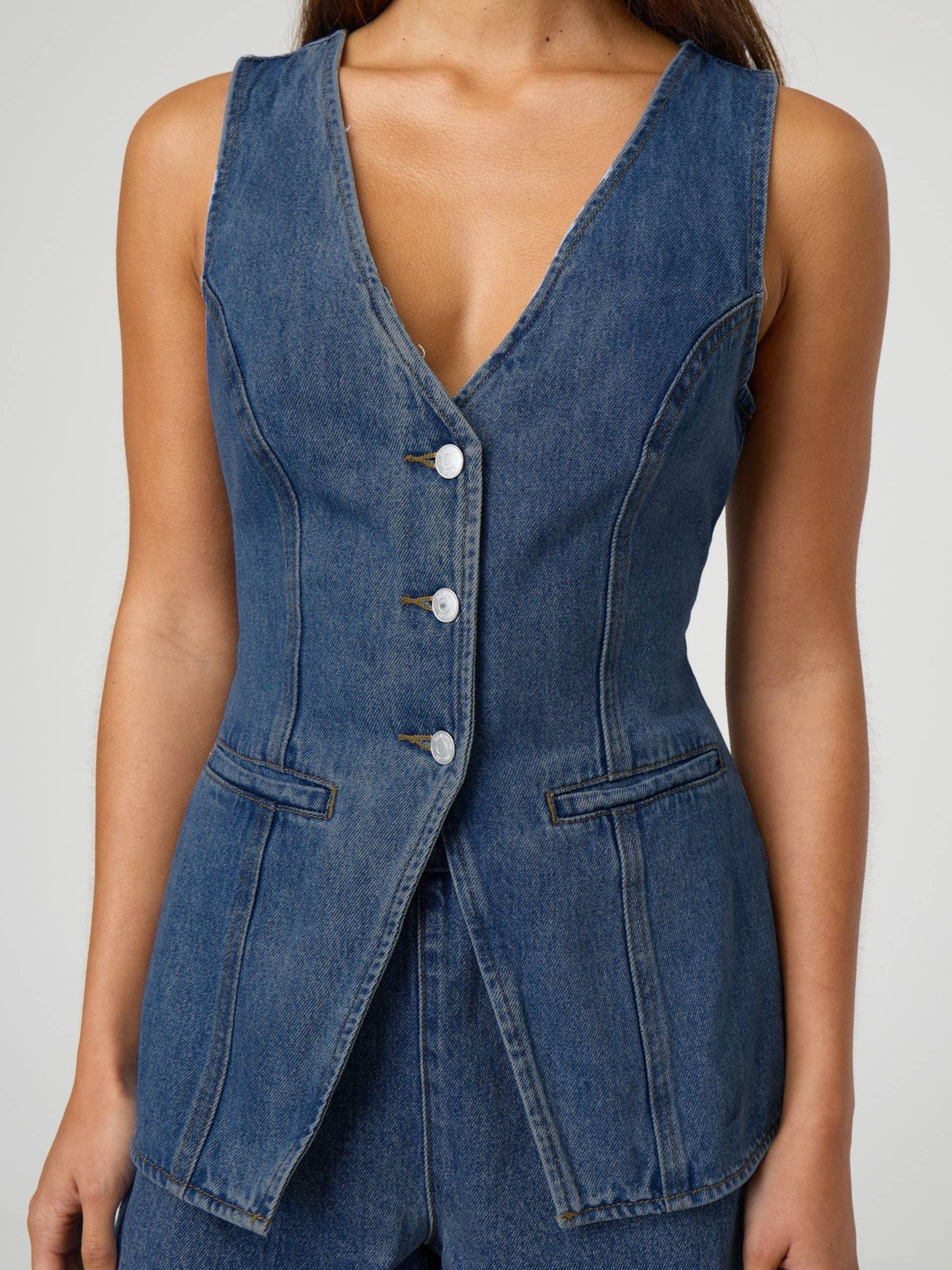 New Cross-border European and American Amazon AliExpress Fashion Sexy All-match Denim Vest Rubber Shorts suit Women