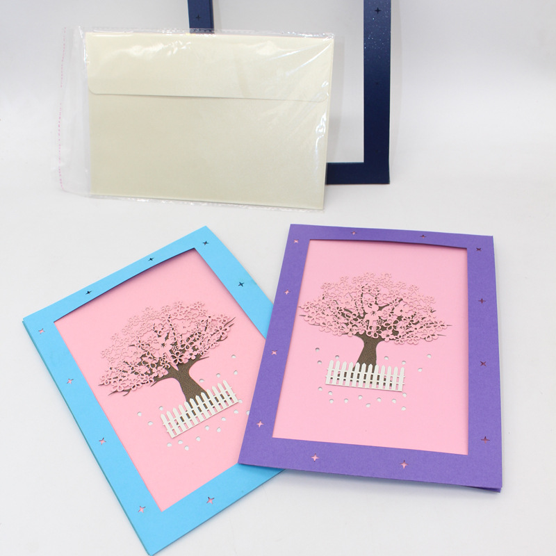 Picture of South Korea's New Creative 3D Stereo Greeting Card Langying Flower Valentine's Day Birthday Gift for Girls Export