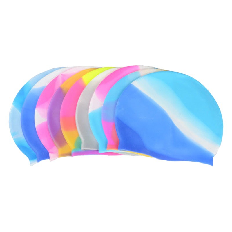Silicone Swimming Cap Adult Silicone Swimming Cap Waterproof Non-slip Hair Care Swimming Cap Multicolor Unisex Swimming Cap