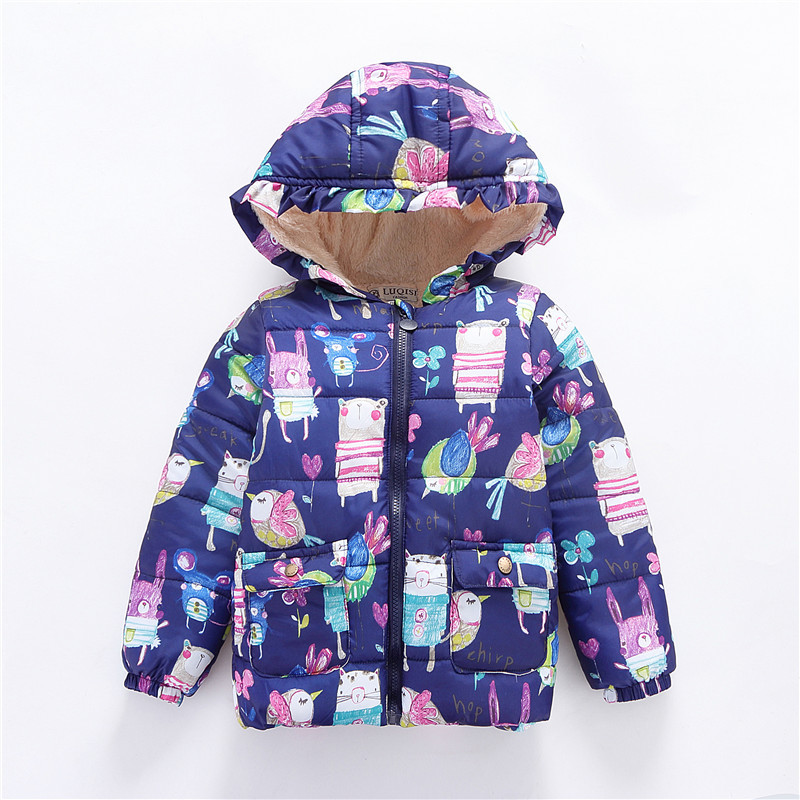 Picture of Foreign trade children's clothing 2020 new graffiti boys and girls small cotton-padded baby children plus velvet padded coat