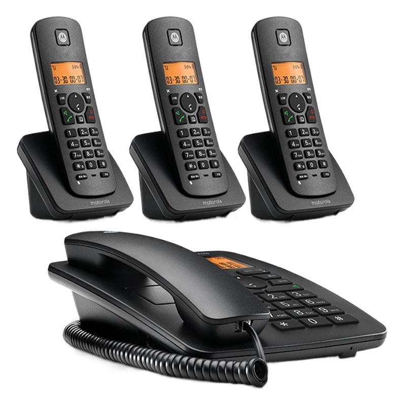 Motorola C4203C digital cordless telephone wireless landline machine one-to-three office home
