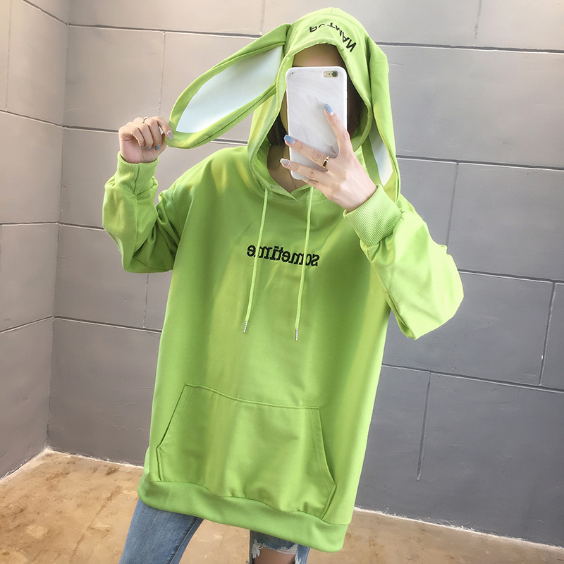 Picture of Rabbit ears sweater women's autumn and winter plus velvet padded hooded large size foreign style jacket ins cross-border foreign trade Wholesale
