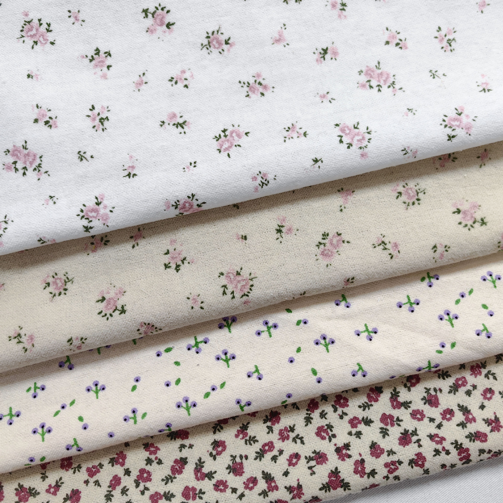 Autumn and Winter pure cotton brushed plain floral breathable cartoon printed fabric coat skirt children's clothing fabric limited time discount