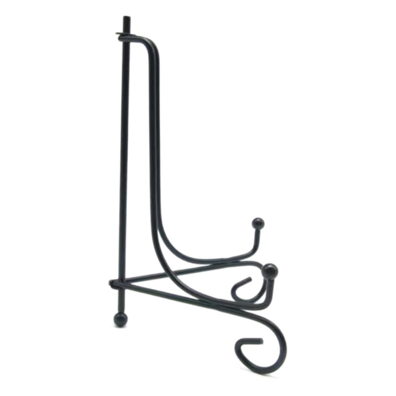 Picture of Black Iron Plate Bracket Tea Cake Bracket Clock Vinyl Record Commemorative Plate Medal Display Bracket Base