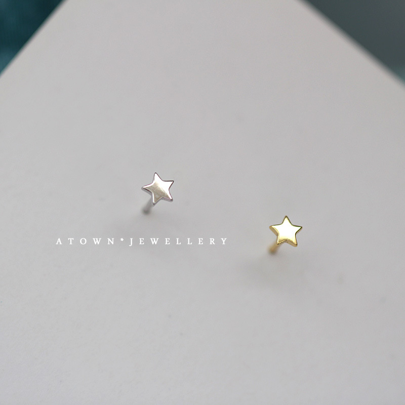 Picture of Mini Star 925 sterling silver stud earrings female sleeping do not need to pick students small exquisite ear bone nails female