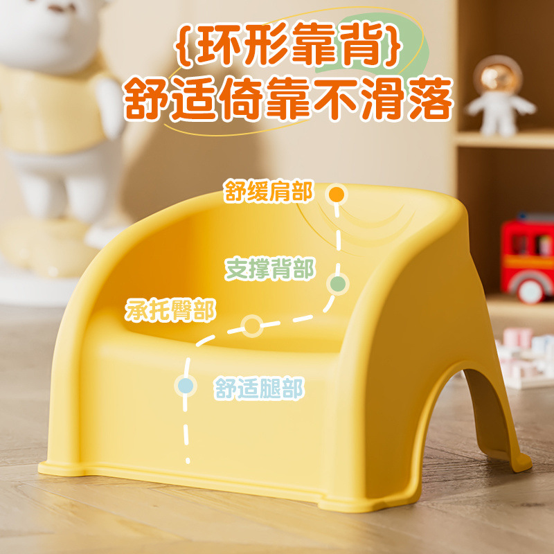 Picture of Children's stool thickened baby backrest chair toddler dining chair home small bench bath non-slip seat changing shoe stool