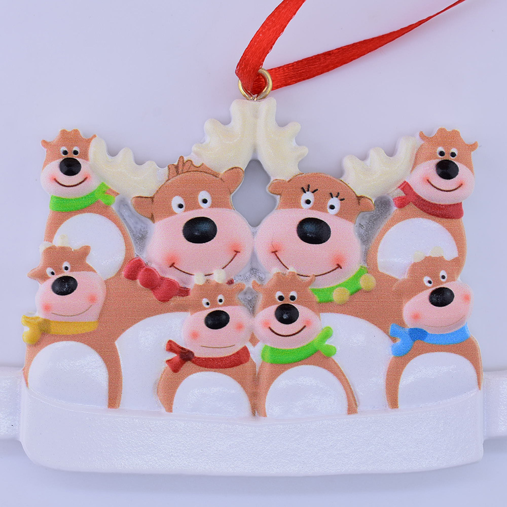 Picture of Christmas Reindeer Family Cute Home Pendant Christmas Elk Family Christmas Holiday Name Pendant