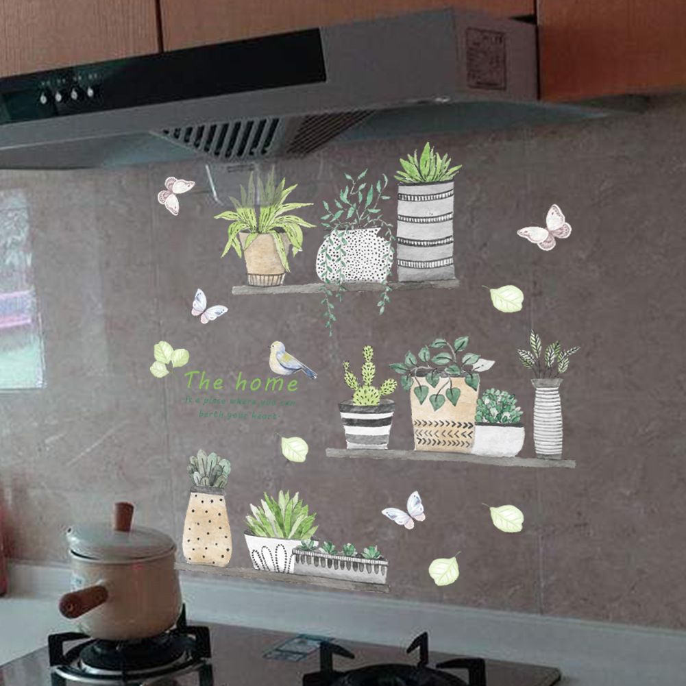 Picture of Y830-z new style personalized creative study color plant potted wall stickers bedroom living room decoration
