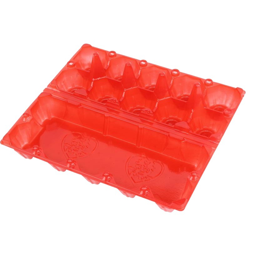 Manufacturer Supplies 10-Piece Eggshell Plastic Egg Trays, Red Shockproof Packaging Boxes for Wedding Eggs, Large Quantity, Excellent Quality