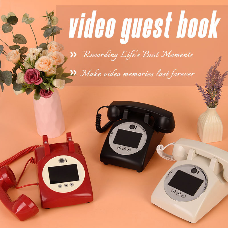 Cross-Border European-Style Retro Wedding Video Guestbook Birthday Party Blessing Message Decoration Telephone Creative Nostalgic
