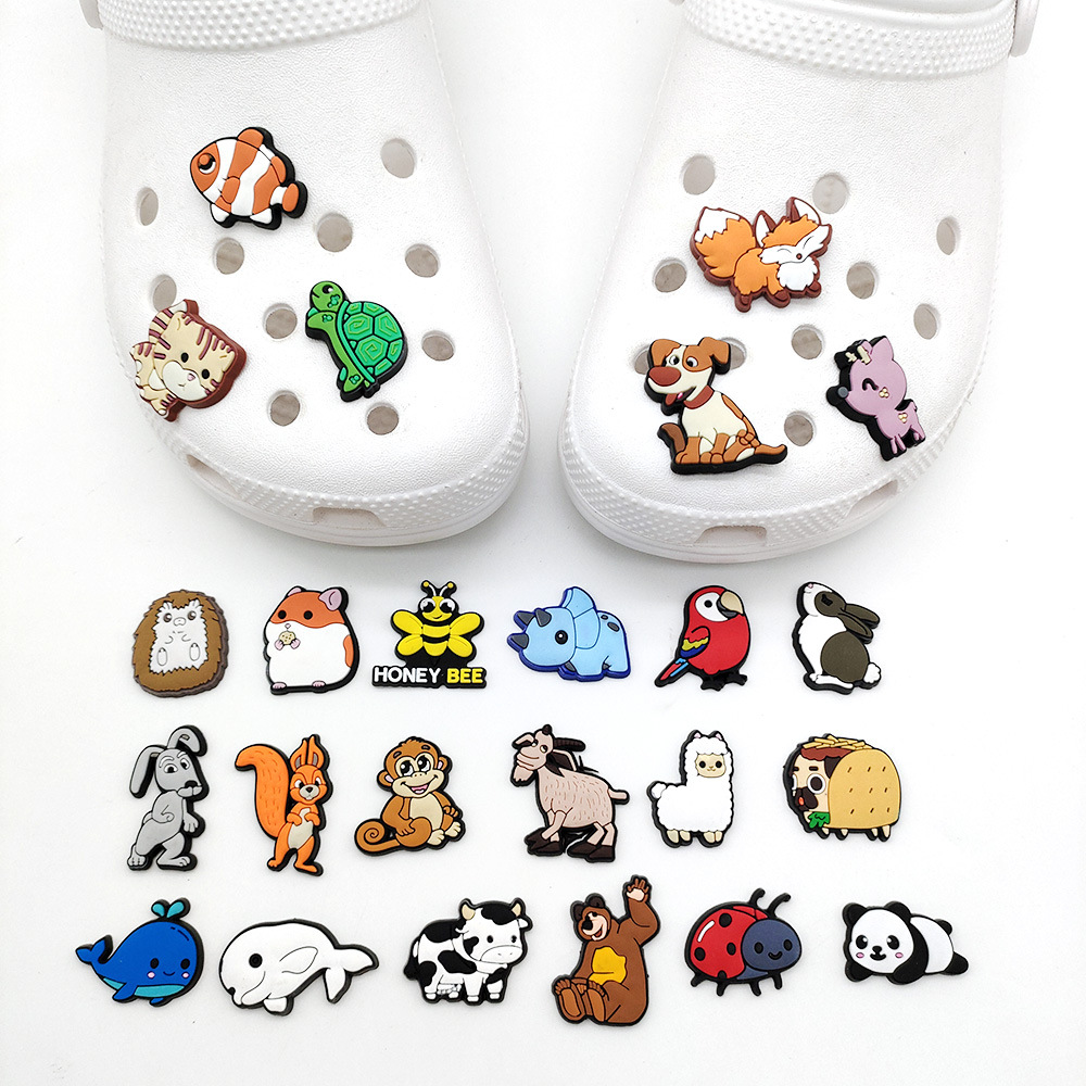 Small Animal Series Cute Cartoon Shoes Flower Croc Shoes Shoe Buckle Amazon Hot Selling DIY Garden Shoes Accessories Jewelry