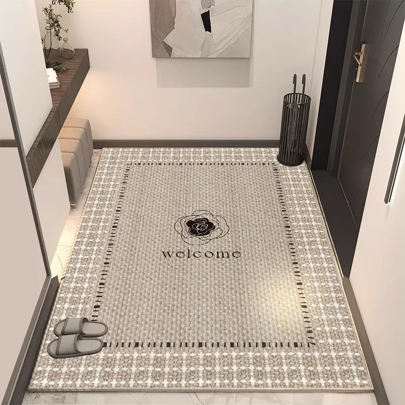 High-end entrance door mat household entrance door mat stain-resistant non-slip floor mat cut carpet