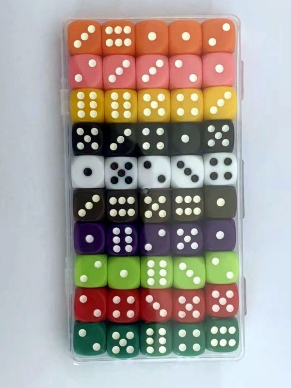 Spot 16mm acrylic new material dice game chess accessories chips color wholesale plastic dice