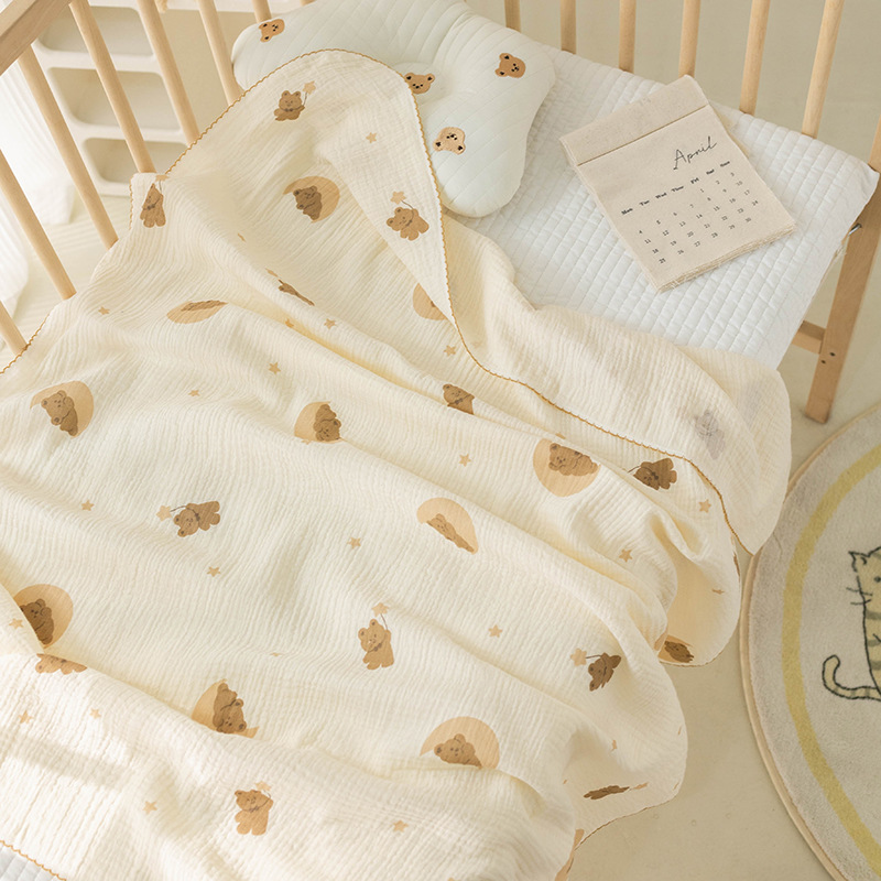 Picture of Newborn Cartoon Bag Single and Double Gauze Bath Towel Baby Four-Layer Cotton Yarn Bag Baby Blanket Children's Bag Towel