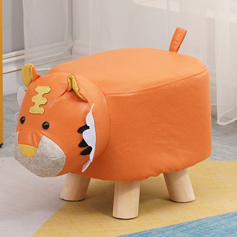 Picture of Elephant Stool children's animal stool solid wood shoe changing stool creative small stool home living room cartoon cute low stool