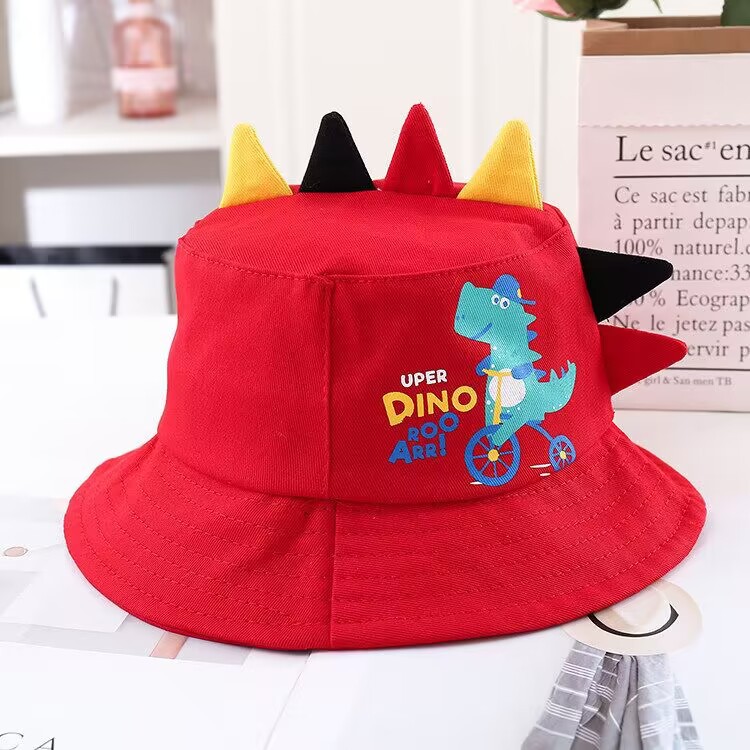 Picture of Ins Hat Children's Spring and Summer New Children's Cartoon Small Dinosaur Basin Hat Korean Baby Sunscreen Fisherman Hat