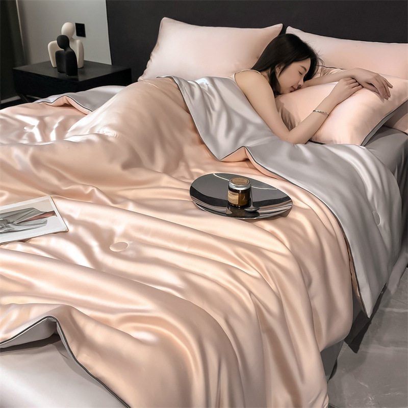 Picture of Class A Lyocell Fiber Tencel Summer Quilt Four-piece Superior Air-conditioning Quilt Summer Cool Quilt Core Machine Washable Thin Quilt