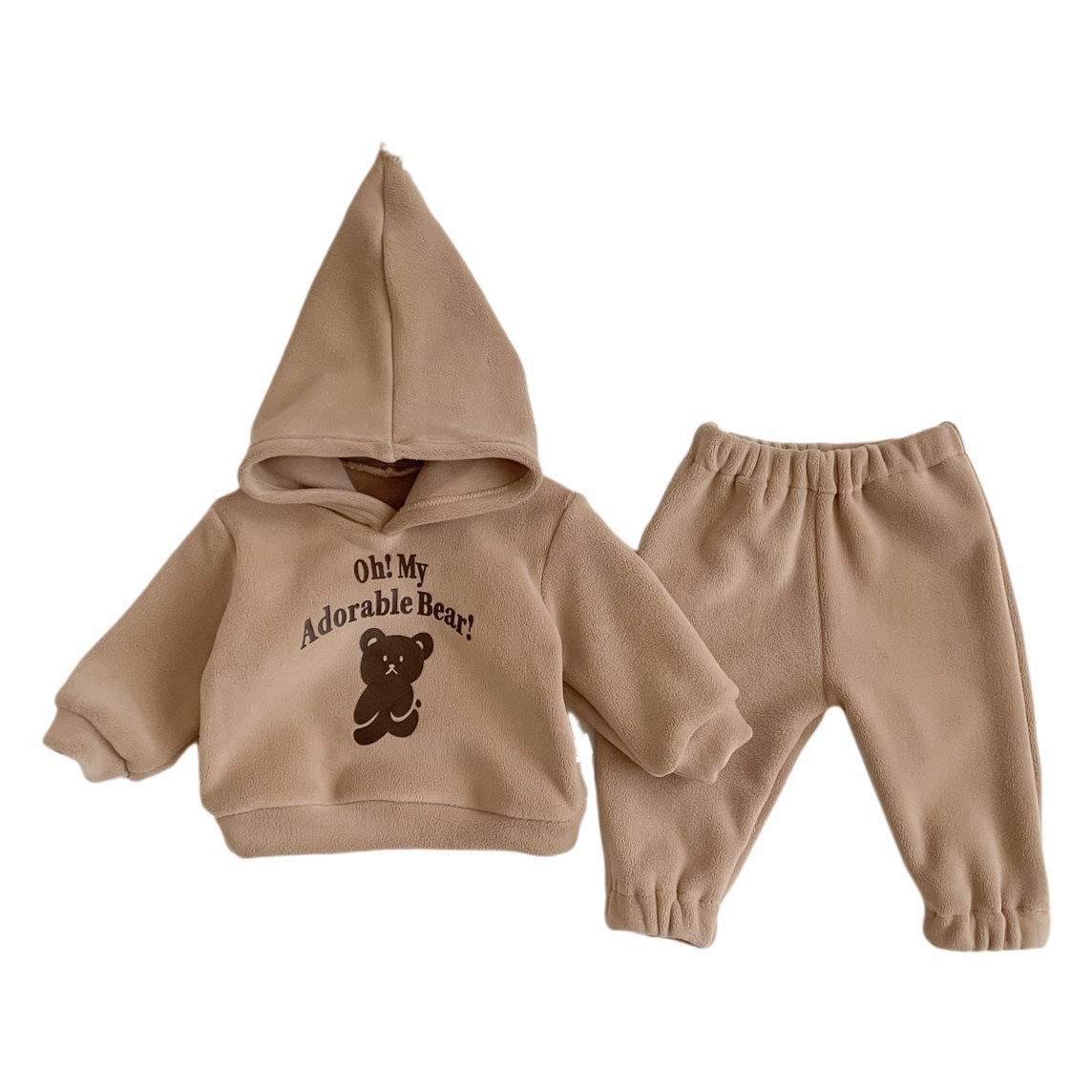 Ins Autumn and Winter Double-Sided Velvet Hooded Sweatshirt for Infants, Boys and Girls, Thickeneded and Cute, Christmas and New Year Clothes Tops
