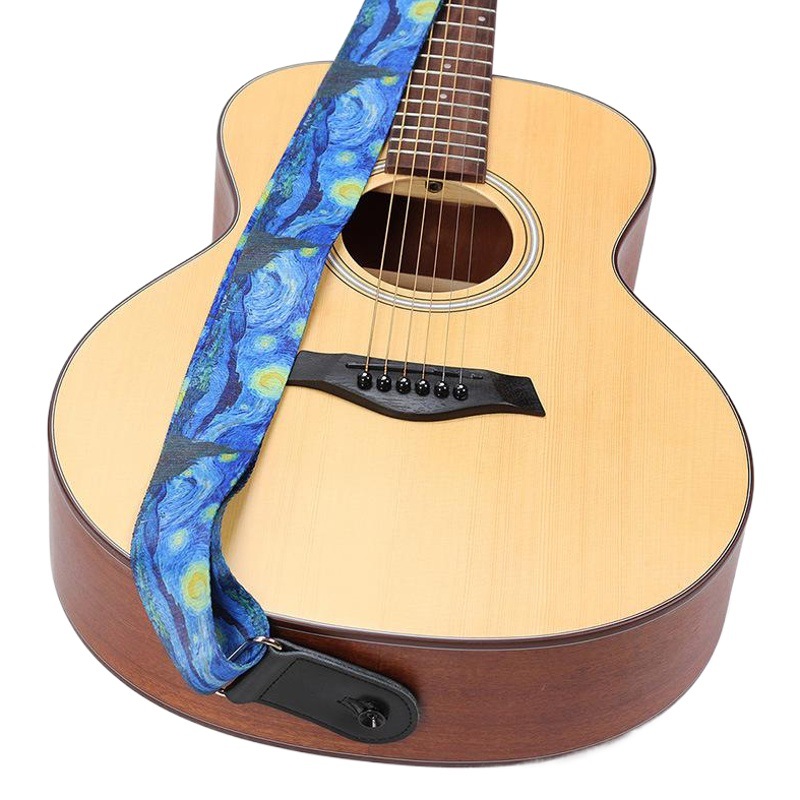 Langting Brand Creative Van Gogh Guitar Strap Acoustic Guitar Crossbody Strap Wholesale Electric Guitar Bass Accessories