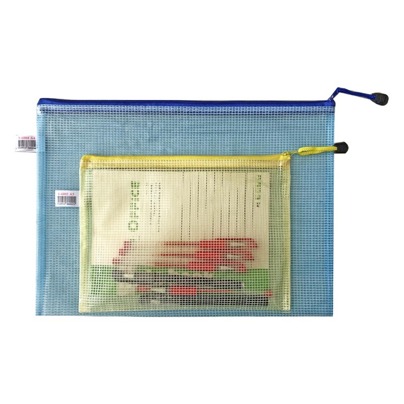 Picture of Transparent File Bag A4 Office Supplies Mesh Zipper Bag Stationery Wholesale Pvc Waterproof Satchel Test Paper Information Bag