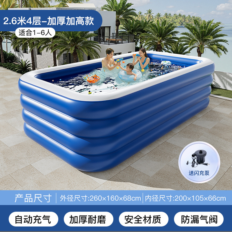 Picture of Pvc Kidsren's Inflatable Swimming Pool Home Outdoor Large Family Pool Thickeneded Plastic Baby Baby Swimming Pool