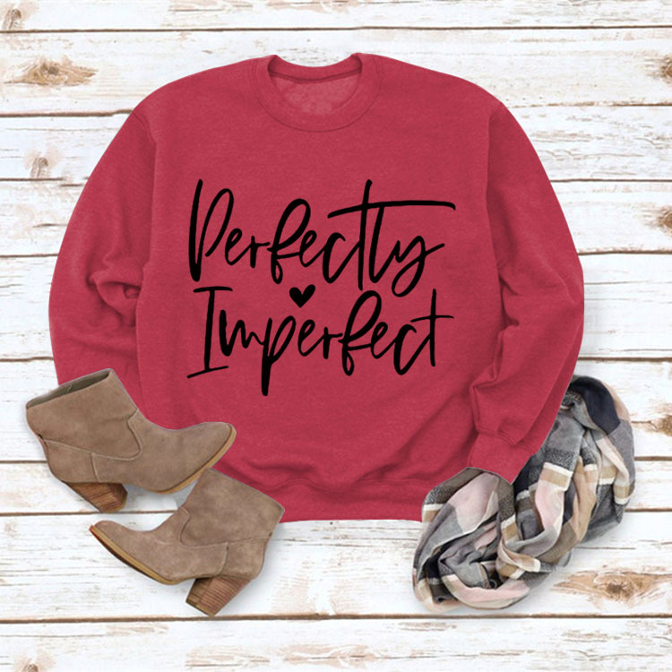 Picture of Amazon Wish Cross-Border Autumn and Winter Fashion Perfect Imperfect Letter Print Women's Sweatshirt