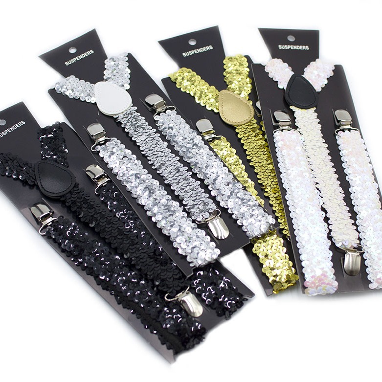 Adult strap three clip ladies fish scale elastic suspender belt luminous sequins Joker back belt wholesale