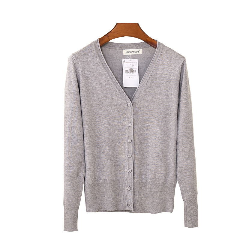 Picture of Foreign trade export spring and autumn loose sweater sweater top women's cardigan thin spring and autumn long sleeve coat